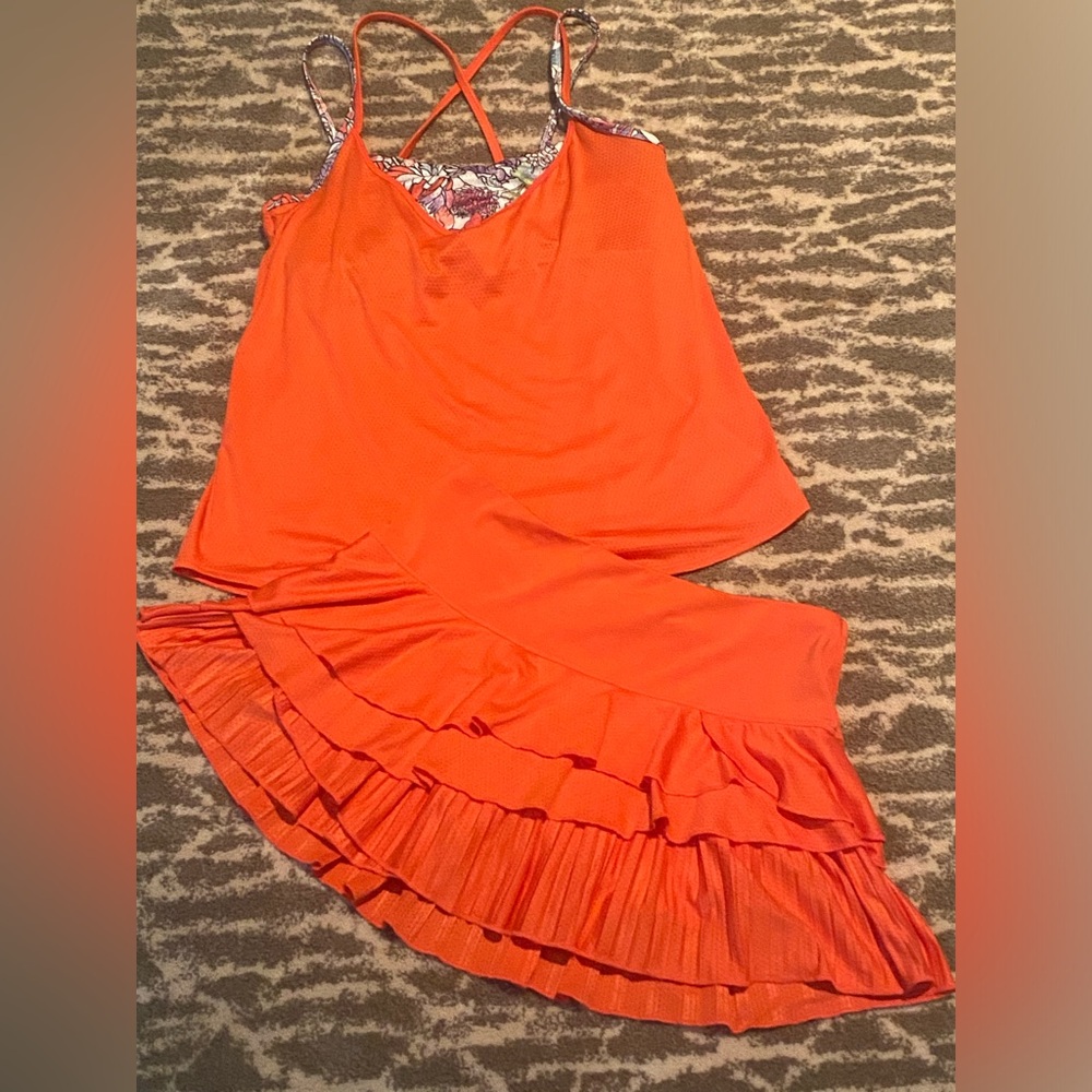 Lucky in Love Tennis Pickleball top and skirt set